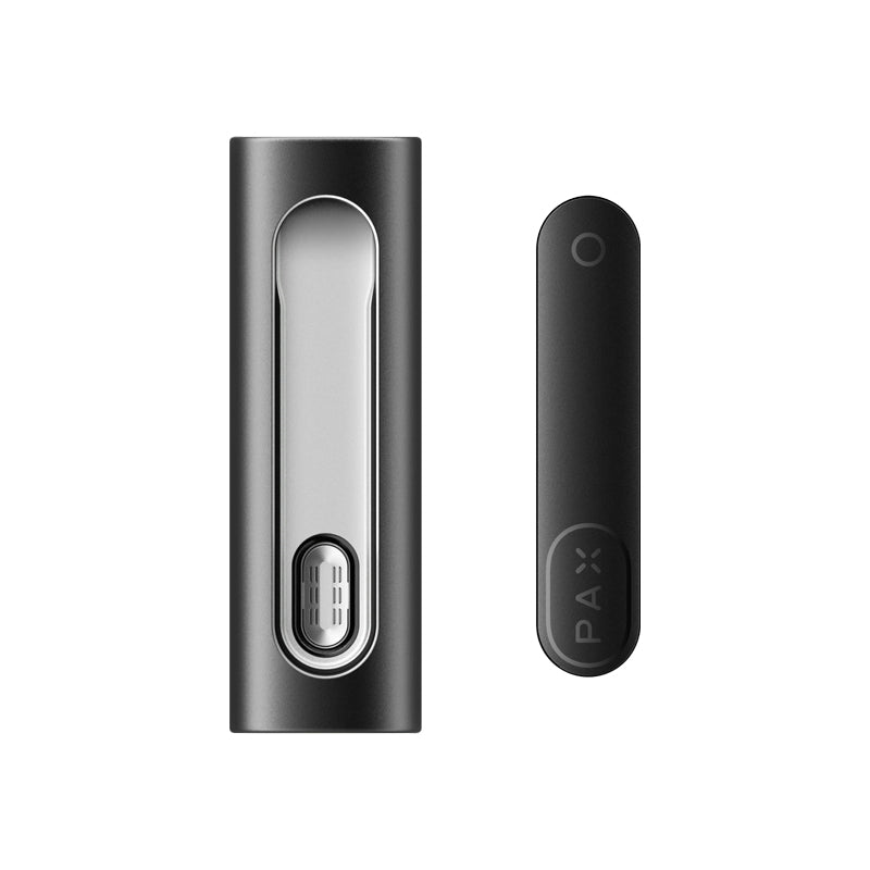 PAX Flow Onyx Premium Vaporizer mit geöffneter Heizkammer und Heizkammertür