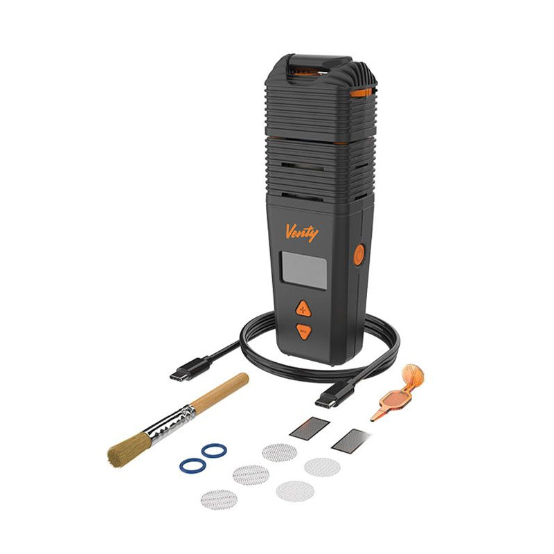 Lieferumfang des Storz & Bickel Venty Vaporizers mit Zubehör und Ersatzteilen